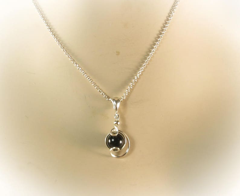 Black Gemstone Drop Pendant Chain Necklace Set Black Onyx Argentium Silver Jewelry Black Onyx Sterling Silver Necklace Jewelry Gift Set