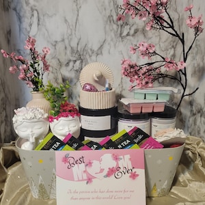 Kosz prezentowy Extra Large Personalizowany prezent do spa dla niej Spersonalizowane prezenty Rocznica ślubu Prezent na parapetówkę Dekoracja Kosz ze świecami Prezenty zapachowe