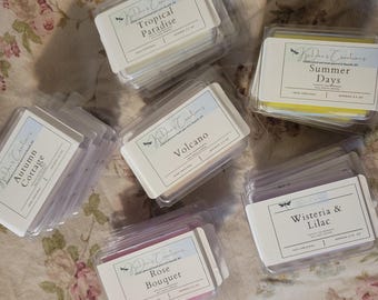 Wax Melts: Hand-Poured Soy Beeswax Long Lasting Scent, 6-Cube Clamshell