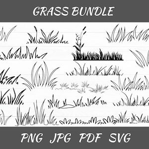 Wild Grass Silhouette SVG Bundle: Landscape Cut Files (Digital Download)