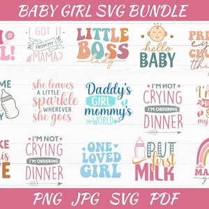 Baby Girl SVG Bundle: Retro Quotes, Newborn Designs (For Cricut)
