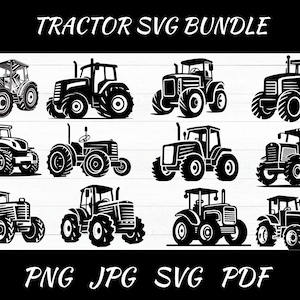 Pacchetto SVG trattore: clipart fattoria, sagoma camion (download digitale)