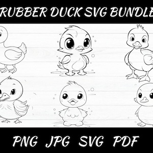 Rubber Duck SVG Bundle, Cute Baby Duck Svg, Rubber Duck Clipart, Duck Vector, Bath Duck Silhouette, Duck Cut File, Rubber Duck Png