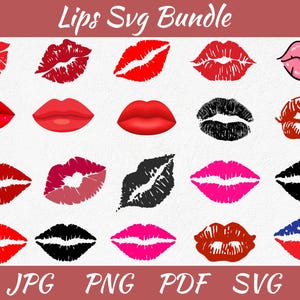 Lips Svg - Lipstick Svg - Kiss Svg - Valentines Day Svg - Kissy Lips Svg - Kiss Cricut Cut Files - Kiss Png - Love Svg - Digital download