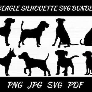 Beagle Silhouette Bundle: SVG, PNG, JPG Cut Files (Digital Download)