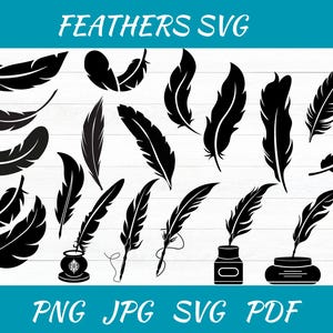 羽根 SVG バンドル: トライバル ボヘミアン 羽根 クリップアート (デジタル ダウンロード)
