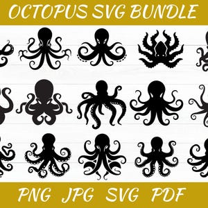 Octopus Svg Bundle - Octopus Svg - Kraken Svg - Sea Monster Svg - Octopus Clipart - Octopus Cut Files For Cricut - Octopus Vector