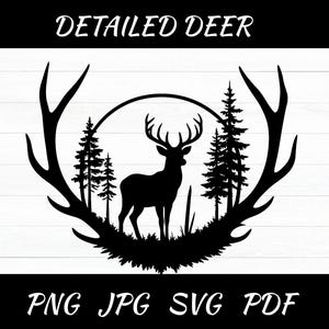 detailed Deer Head Svg, Whitetail Deer SVG, Big Buck Digital Download, Deer Hunting, Hunting SVG, Buck SVG, Deer Season, Hunting Design