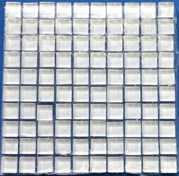 100 10mm White Mini Crystal Glass Mosaic Tiles 3 8 In Supplies Crafts