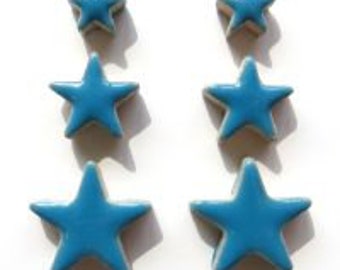 NEW! Turquoise Blue Star Shaped Mosaic Tiles (+/-60)/ Mosaic Supplies/ Crafts