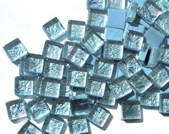 10mm MINI Very Light Aqua Blue Foil Metallic Mosaic Tiles //Mosaics//Mosaic Supplies