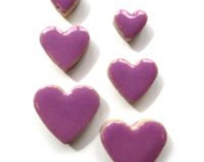 Pretty Purple Heart Shaped Mosaic Tiles /40/ Mosaic Etsy