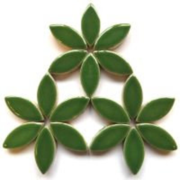 25mm Eukalyptus grün glasiert Keramik Blütenblatt Blätter / / Mosaik liefert / / Mosaik Stücke / / Handwerk/Mosaik