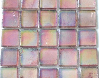 15mm Lavender Purple IRIDESCENT Transparent Glass Mosaic Tiles//Mosaic/Craft Supplies