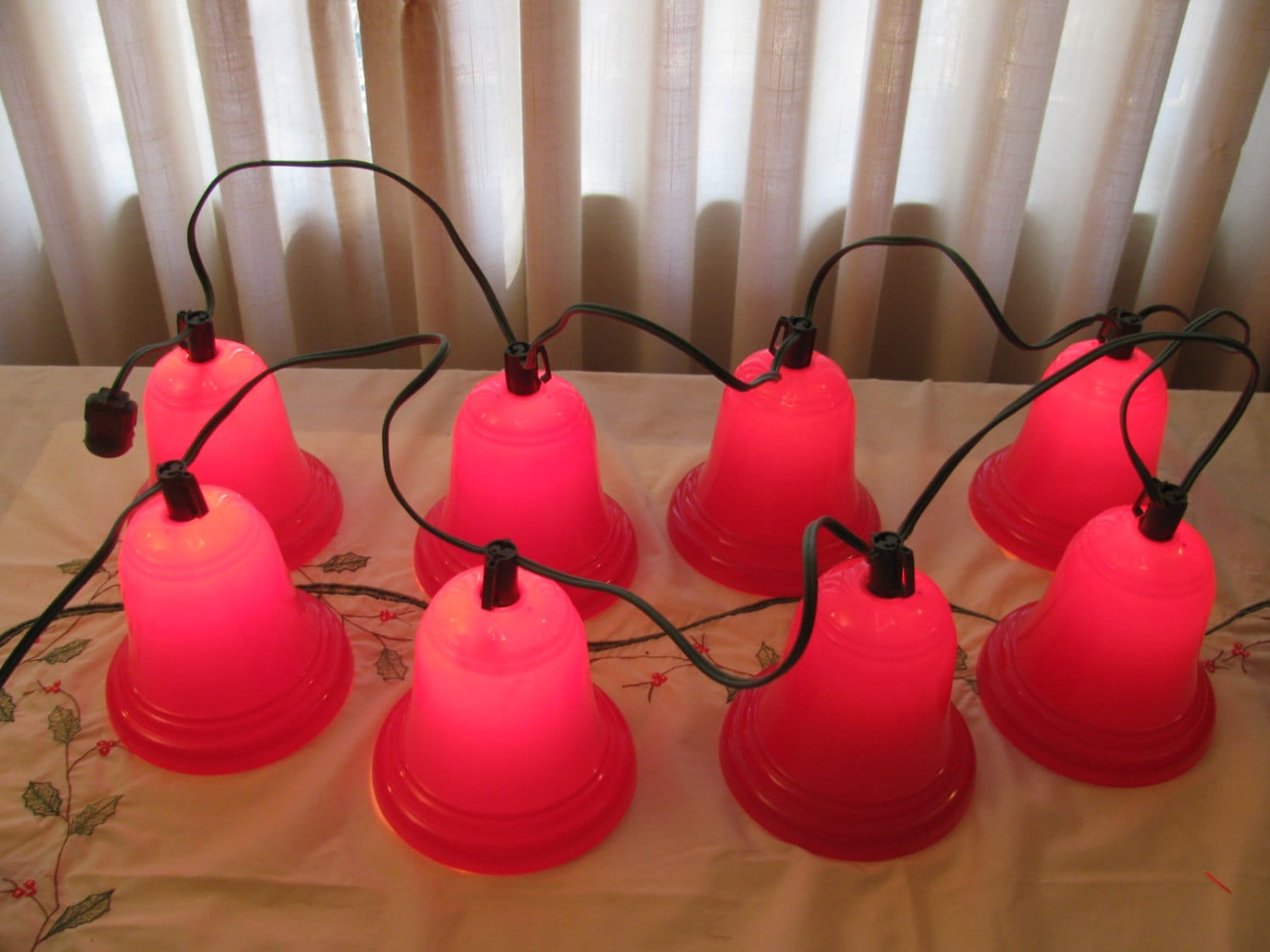 Vintage Christmas NOMA Like Light Set 8 Large Red Etsy