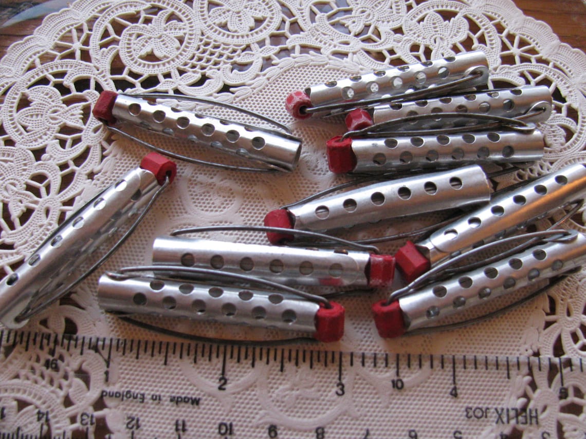 10 Mid Century Vintage Metal Hair Curlers 1950s Rollers Etsy
