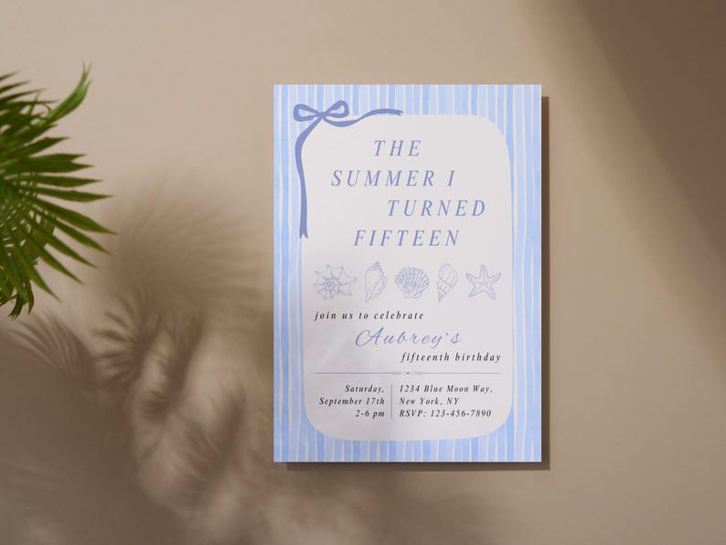 The Summer I Turned Pretty Birthday Invitation Template, TSITP Party ...