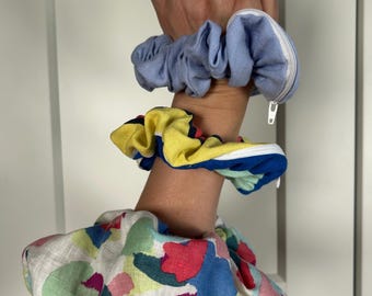 Hair bands with zipper/ scrunchies with zipper/ holiday bag/ gift for a friend/ gifs for best friend