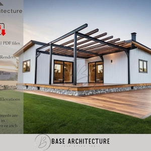 Modern Tiny House Plans 32&#39; x 32&#39;, Tiny House Plans, 2 Bedroom, Small House Plans, Granny Flat Plan, Studio Cabin DIY, Cottage Floor Plans