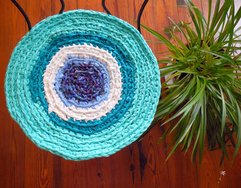 Chair pads rag rugs SET OF 4 braided rugs made Etsy