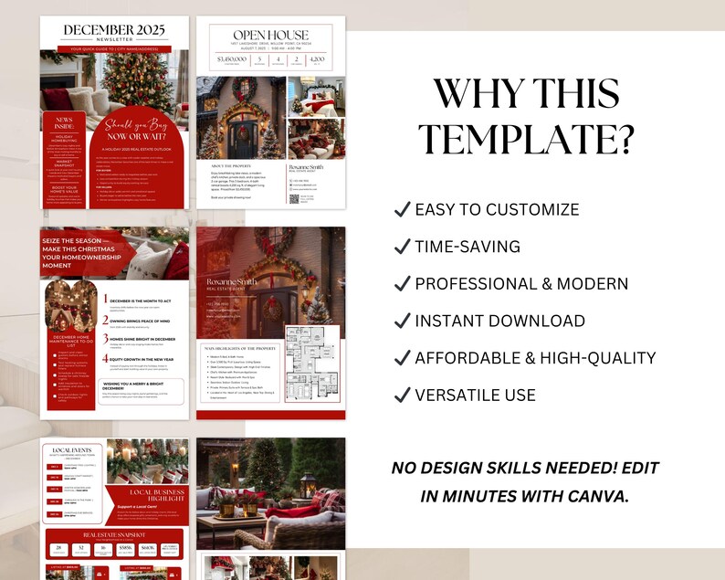 Ultimate Real Estate December Templates| Canva Post| Holiday Flyers and ...