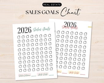 Goal Chart, Goal Setting 2026, Realtor Sales Tracker, Realtor Success Tracker, Real Estate Goal Sheet, Real Estate House Goal Chart