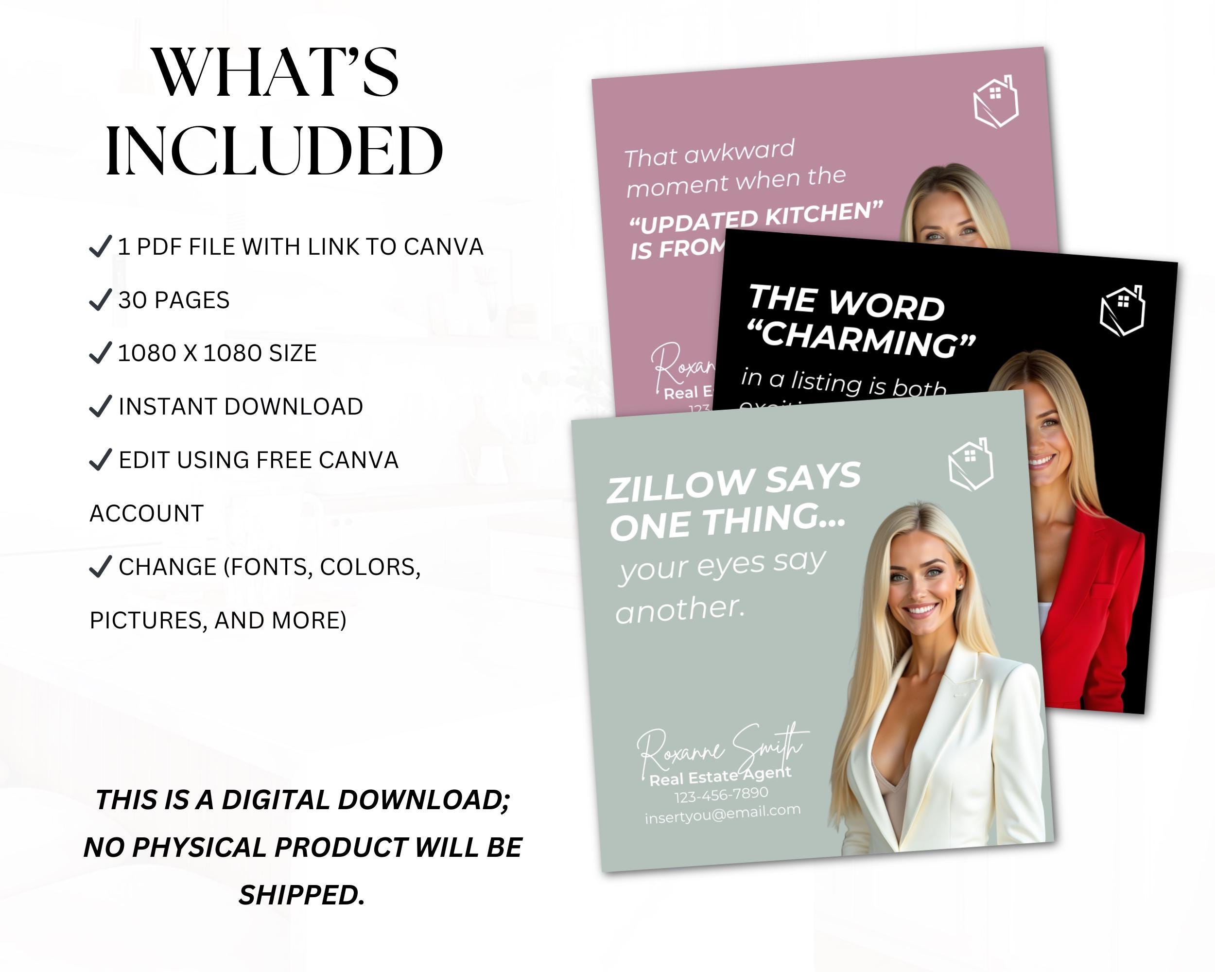 Fun Interactive Realtor Posts 30 Funny Real Estate Social Media Templates | Edit | Instagram ...