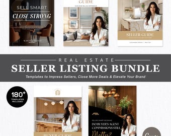Real Estate Listing Presentation & Seller System | CMA, Net Sheet, Seller Guide, NAR Settlement | Canva Templates