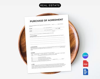 Modello di contratto di acquisto stampabile. Contratto di vendita. Contratto di compravendita modificabile. Contratto di acquisto immobiliare.