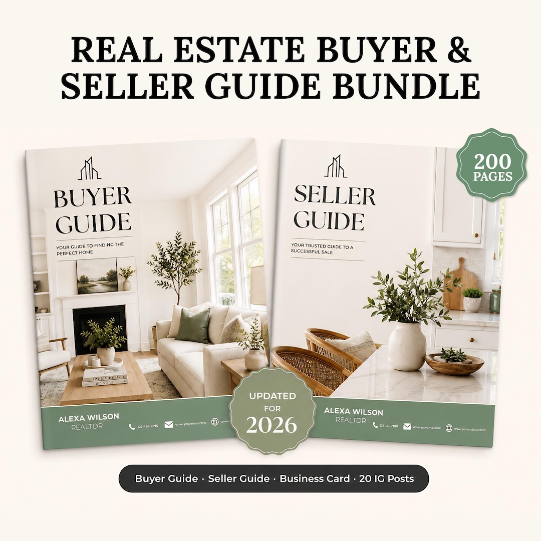 Real Estate Buyer & Seller Guide Bundle | 87 Page Canva Template ...
