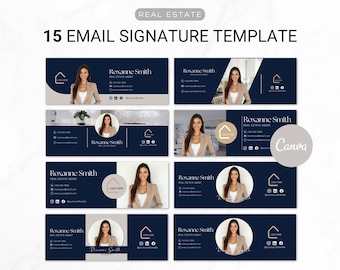 Email Signature Template Bundle | Gmail Signature | Editable Canva Email Marketing | Modern Realtor Template | Real Estate Marketing