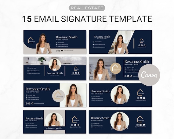 Email Signature Template Bundle | Gmail Signature | Editable Canva Email Marketing | Modern Realtor Template | Real Estate Marketing