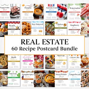 Real Estate Recipe Postcard Bundle | Recipe Postcard Template | Real Estate Farming | Real Estate Marketing | Real Estate Postcard