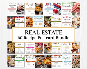 Real Estate Recipe Postcard Bundle | Recipe Postcard Template | Real Estate Farming | Real Estate Marketing | Real Estate Postcard
