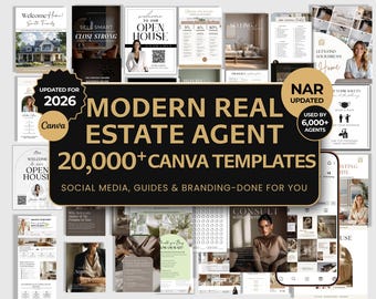 Ultimate Real Estate Marketing Bundle, Listing Presentation, Buyer Guide, Seller Guide, Pre-Listing Kit, Realtor Canva Templates NAR Updated