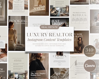 340+ Luxury Realtor Instagram Templates | Realtor Social Media Post | Realtor Templates Canva | Real Estate Instagram Marketing Templates