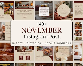 November 2025 Real Estate Social Media Canva Templates | Instagram & Facebook Posts, Reels Content, November and Fall Realtor Marketing