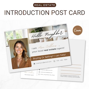 Hello Neighbor Marketing Postcard for Real Estate | Editable Canva Templates | Real Estate Mailers | Real Estate Agent Marketing