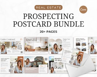 Postcard Prospecting Bundle | Lead Generation Prospecting Postcards | Real Estate Marketing | Canva | Farming Postcards | Postcard Bundle