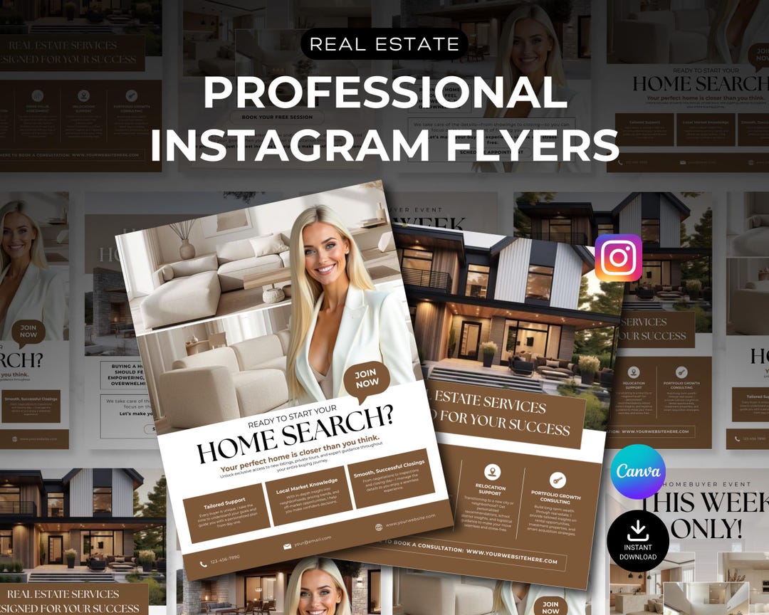 Realtor Flyer Templates, Real Estate Flyers Canva Realtor Templates ...