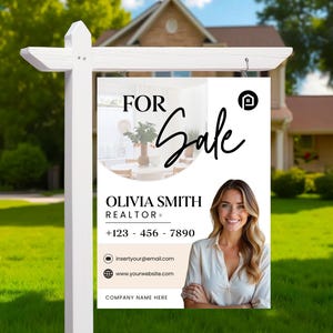 Real Estate Yard Sign Template | Sign Rider | Property Sign | Modern For Sale Sign | For Sale Sign | Real Estate Sold Sign | Canva For Sale
