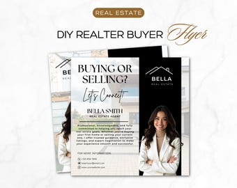 DIY Realter Flyer, Real Estate, Realtor Flyer, Canva Real Estate Template Printable, Buying or Selling Real Estate Flyer, Home Buying Flyer