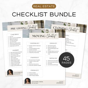 Seller Real Estate Checklist Bundle | Editable Digital Real Estate | Real Estate Marketing | Prep - Listing Template | Closing Day Checklist