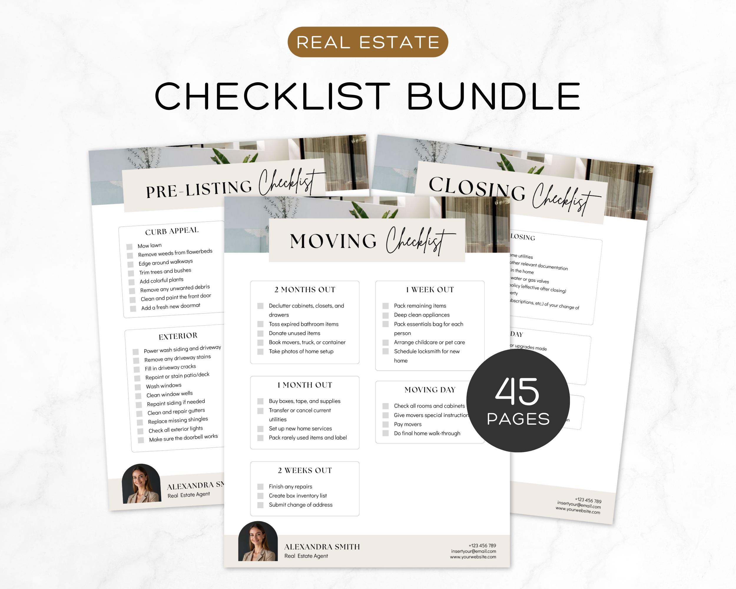 Seller Real Estate Checklist Bundle | Editable Digital Real Estate ...