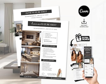 Real Estate Home Feature Sheet, Agent Listing Flyer, Open House Flyer, Real Estate Marketing, Realtor flyer Buyer contract-to-close timeline