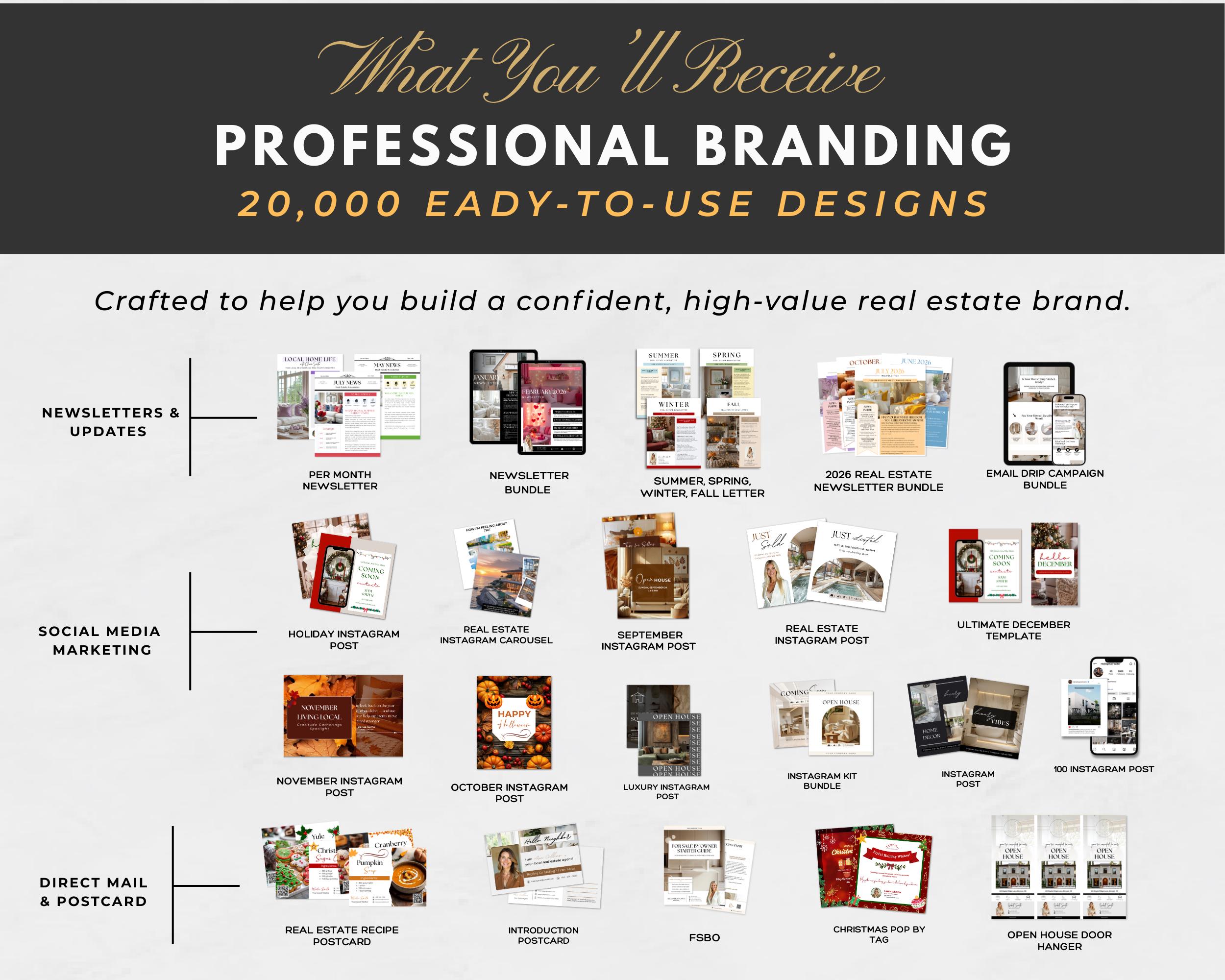 Modern Real Estate Marketing Bundle | Instagram and Canva Templates for ...