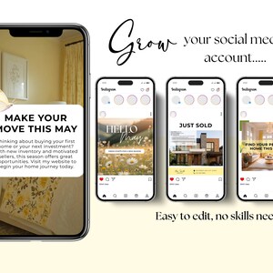 May Social Media Templates for Realtors, Spring Marketing Content Pack, 140 Canva Posts & Stories for Real Estate Agents image 10