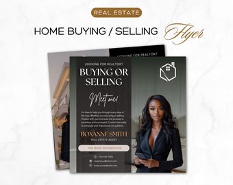 DIY Realter Flyer, Realtor Flyer, Home Buying Flyer, Buying or Selling Real Estate Flyer, Real Estate, Canva Real Estate Template Printable