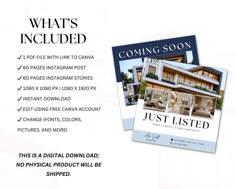 January 2026 Real Estate Social Media Canva Templates | Instagram ...