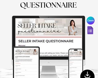 Real Estate Buyer & Seller Intake Questionnaire | Google Forms Bundle for Realtors | Editable Client Intake + Free Canva Headers